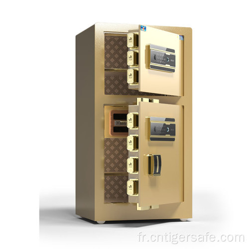 Tiger Safes à 2 portes Gold 100 cm verrouillage d'empreinte digitale de haut